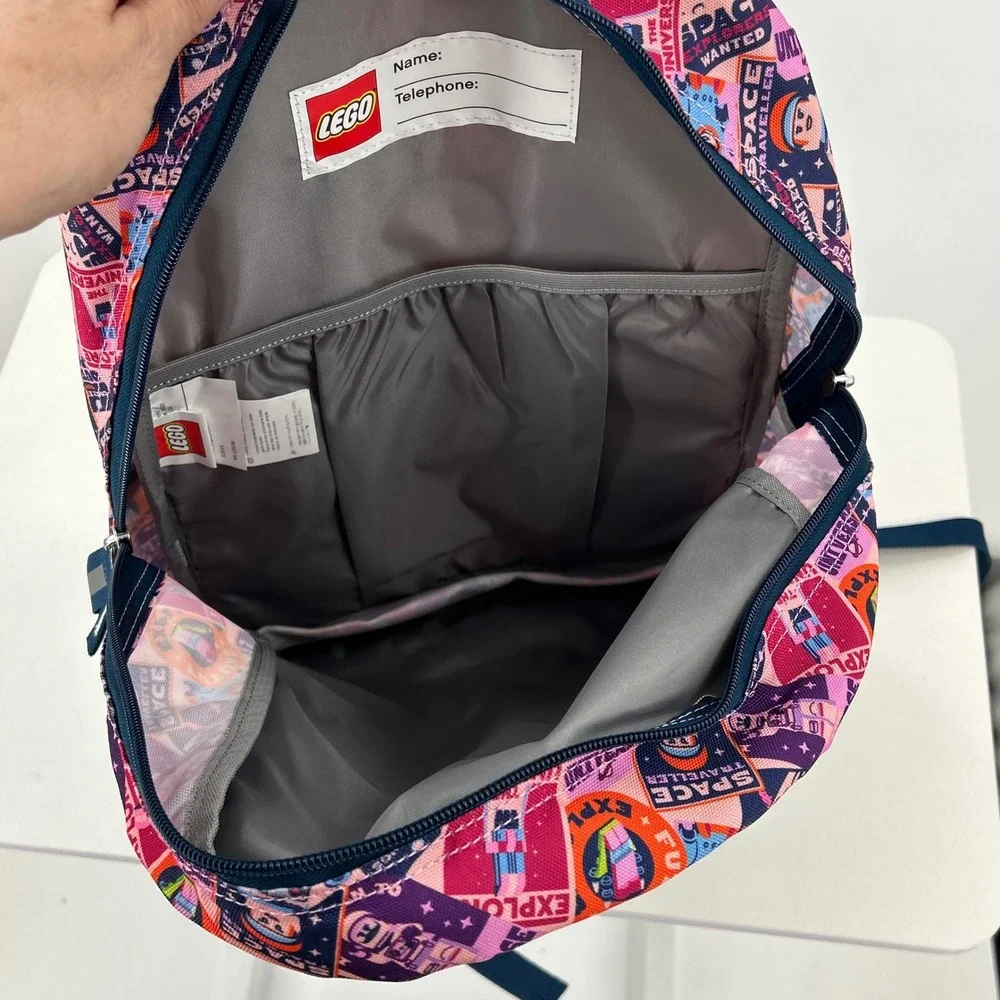 LEGO Space Explorers Wanted Backpack Navy Pink School Bag New With Tags‎
